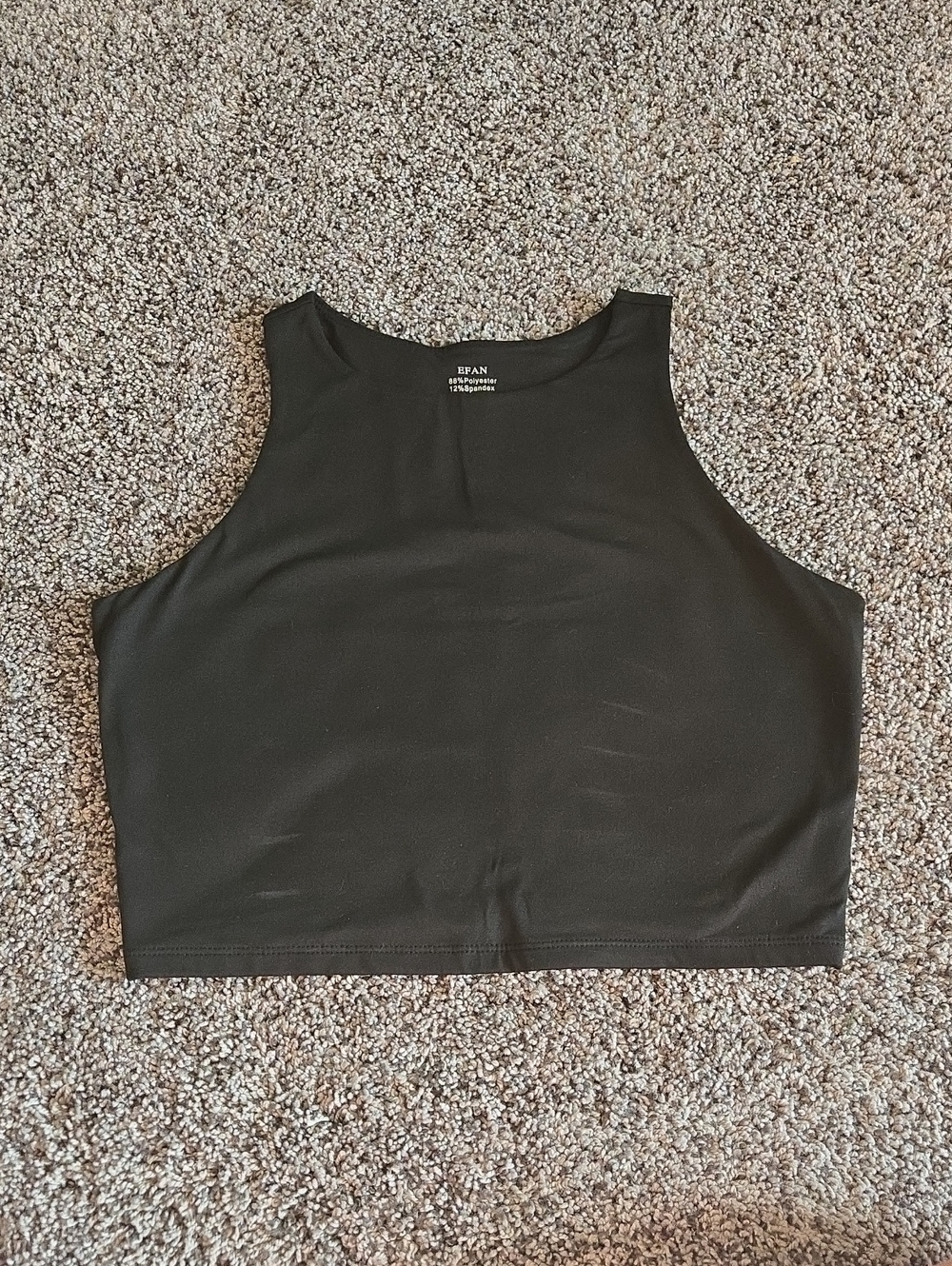 Women's Black High-Neck Crop Tank Top